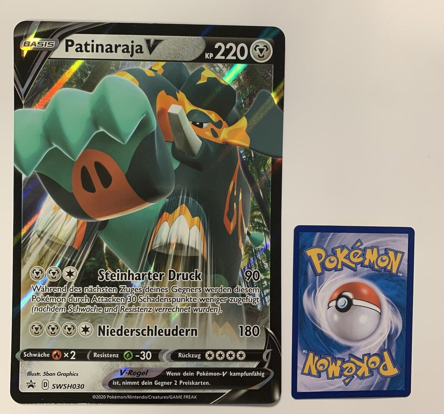 Pokemon Karte V Promo XXL Patinaraja SWSH030 Deutsch