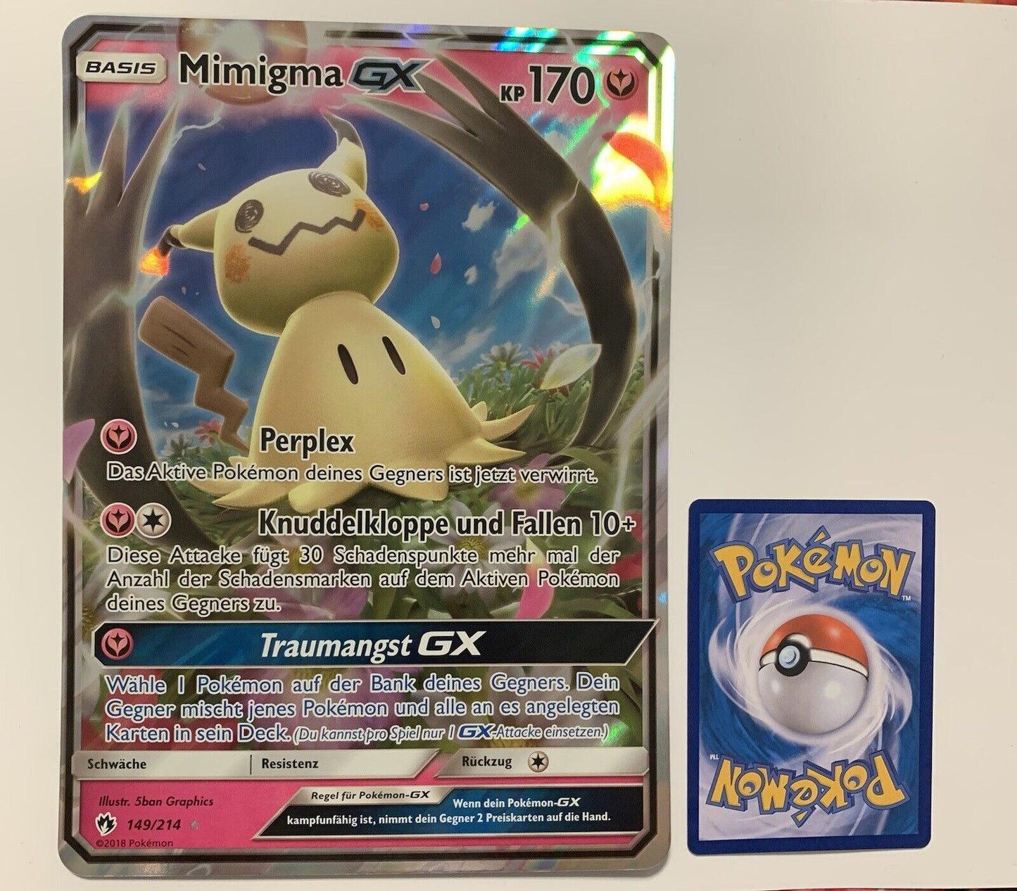 Pokemon Karte GX XXL Mimigma 149/214 Deutsch