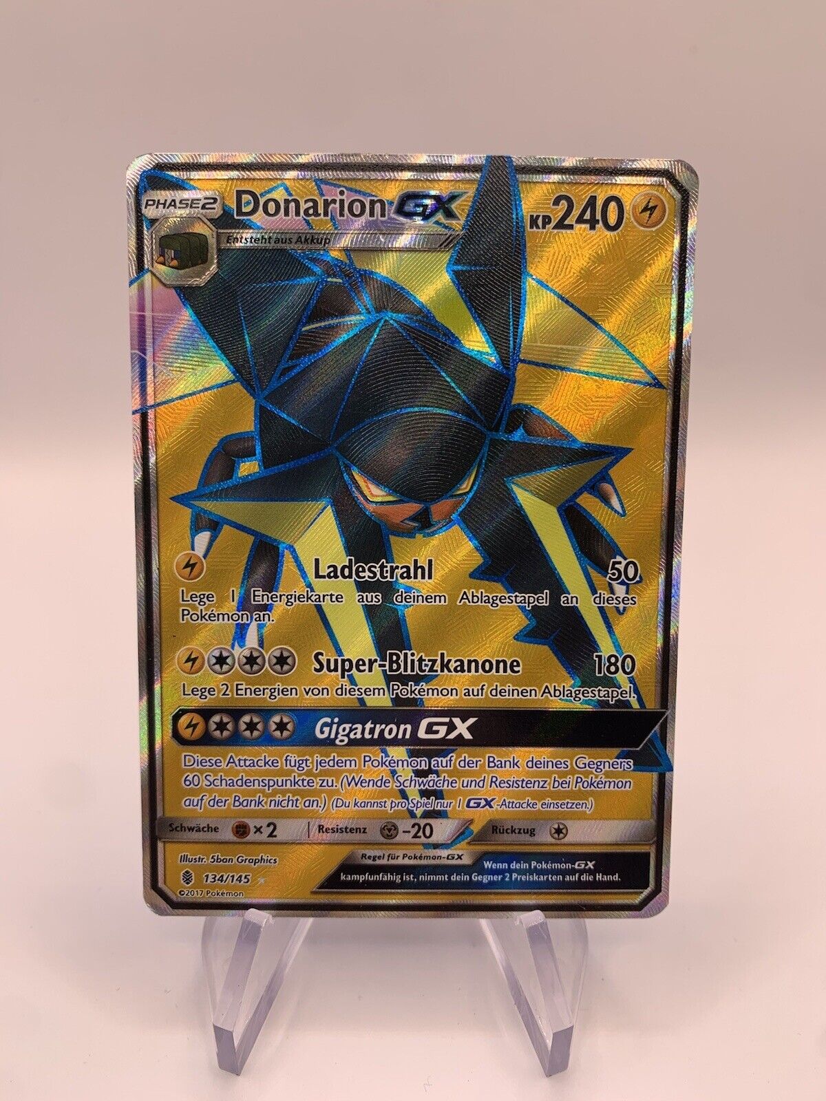 Pokemon Karte GX Donarion 134/145 Deutsch