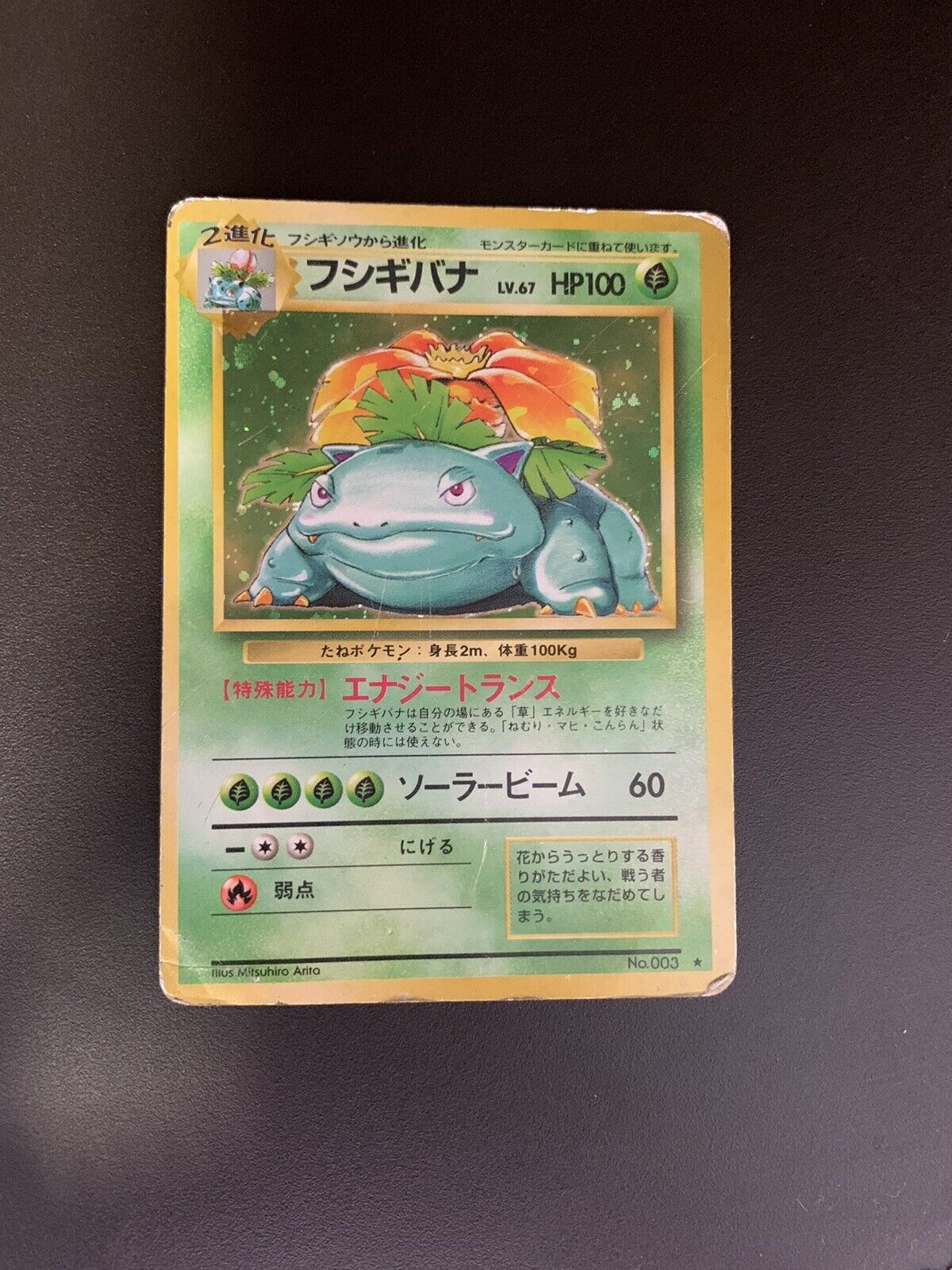 Pokemon Karte Holo Bisaflor No.3 Japanisch