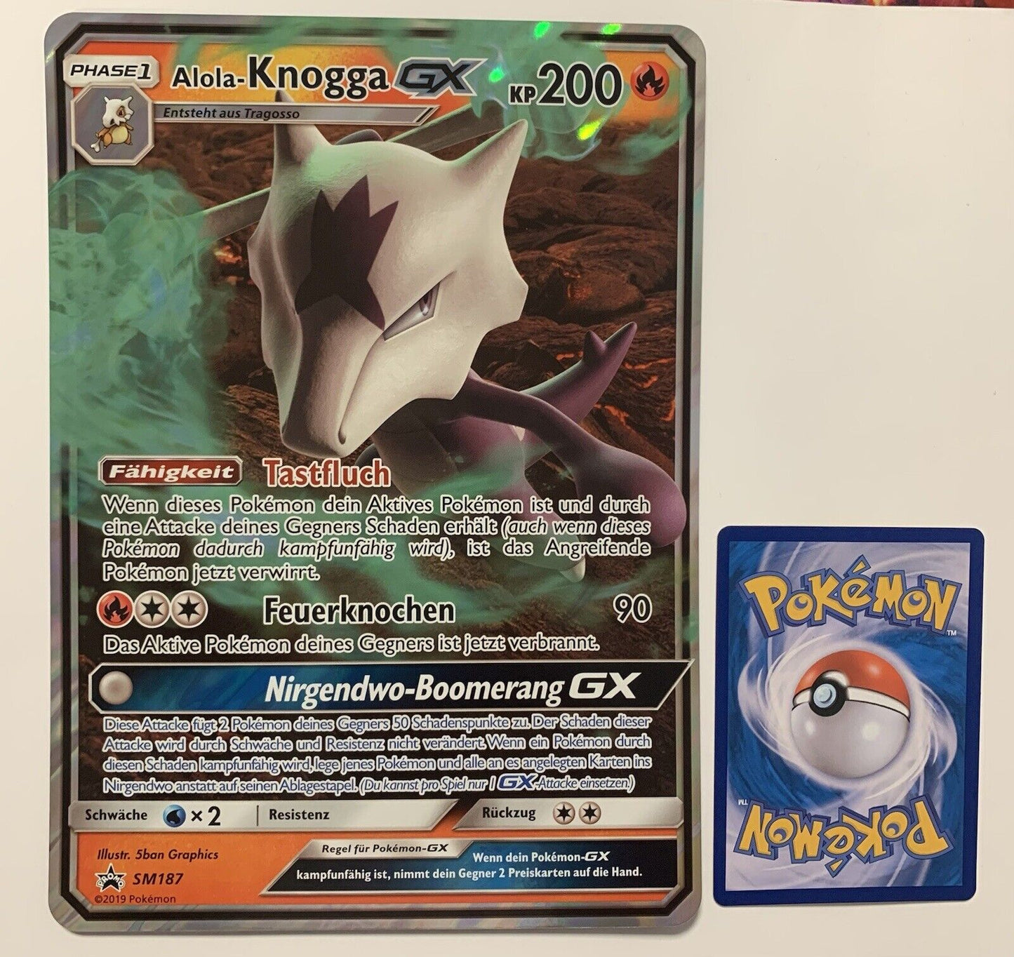 Pokemon Karte GX Promo XXL Alola-Knogga SM187 Deutsch