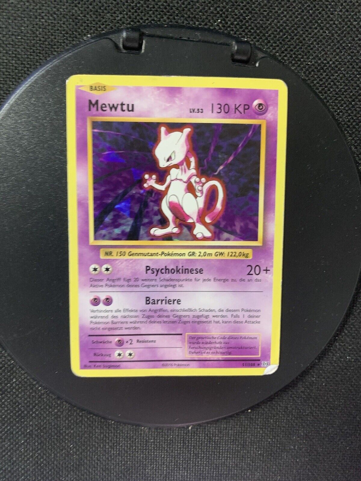 Pokemon Karte Holo Mewtu 51/108 Deutsch