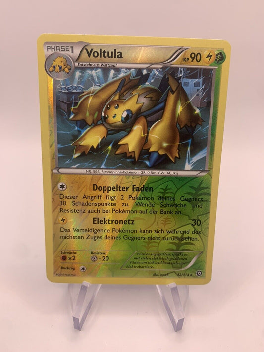 Pokemon Karte Shiny Reverse Voltula 42/114 Deutsch