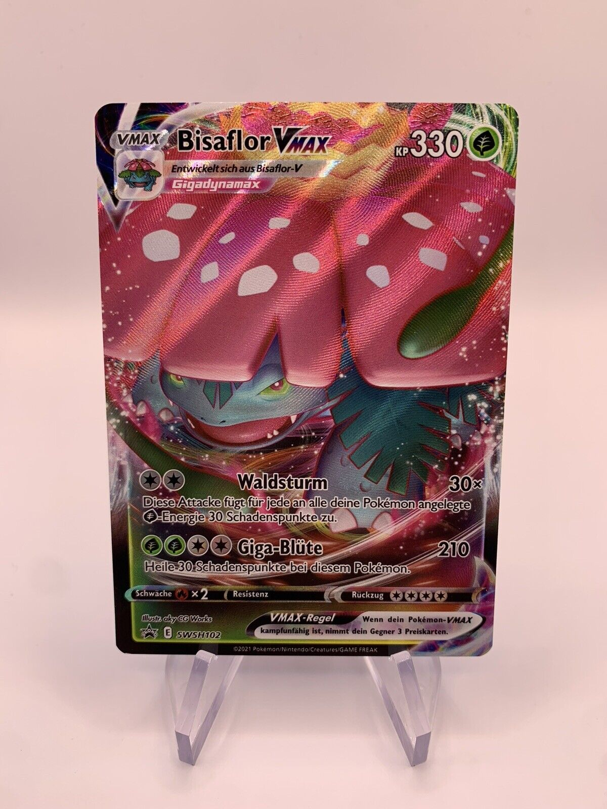 Pokemon Karte Vmax Promo Bisaflor SWSH102 Deutsch