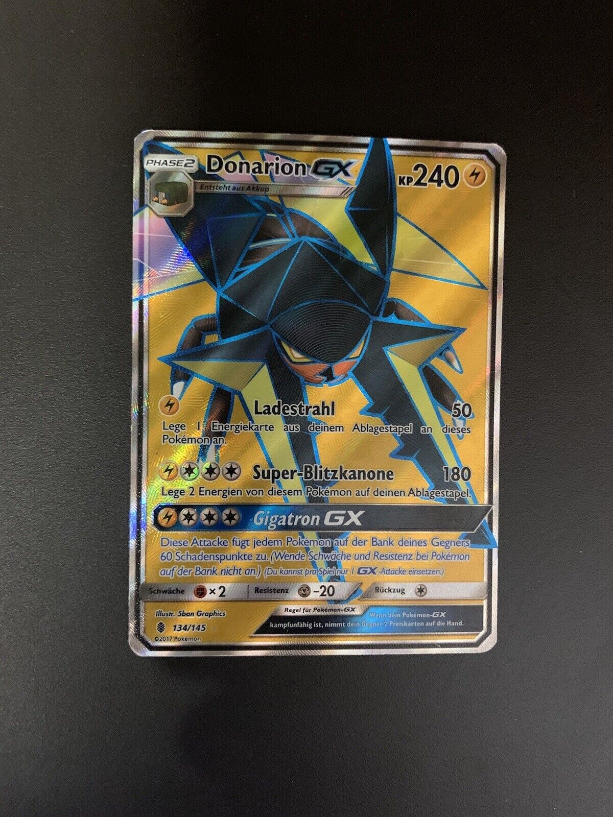 Pokemon Karte GX Donarion 134/145 Deutsch