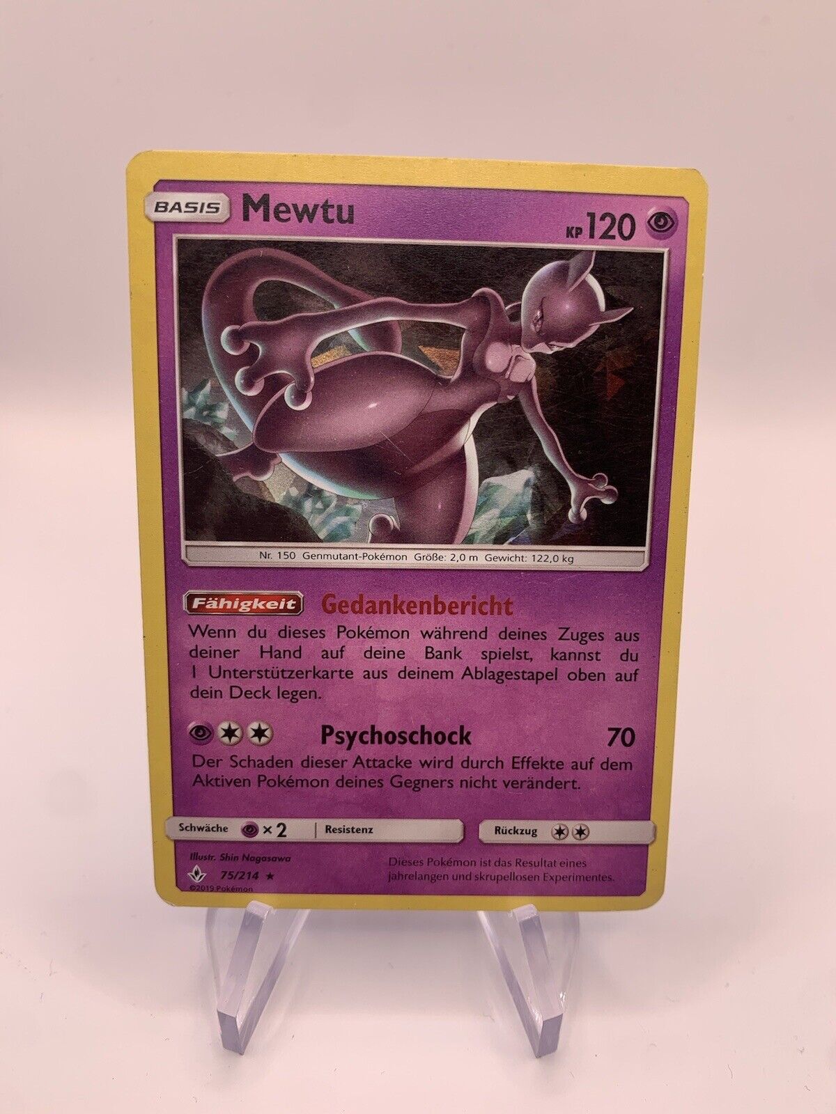 Pokemon Karte Holo Mewtu 75/214 Deutsch