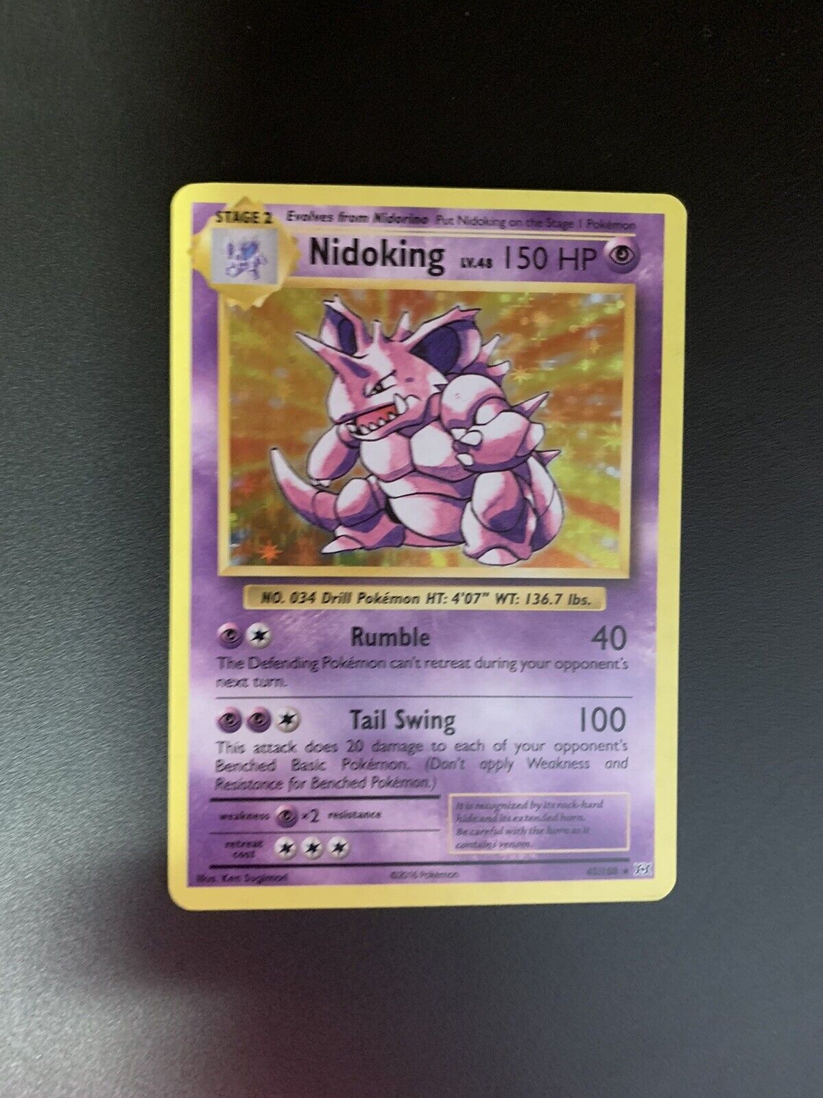 Pokemon Karte Holo Nidoking 45/108 Englisch