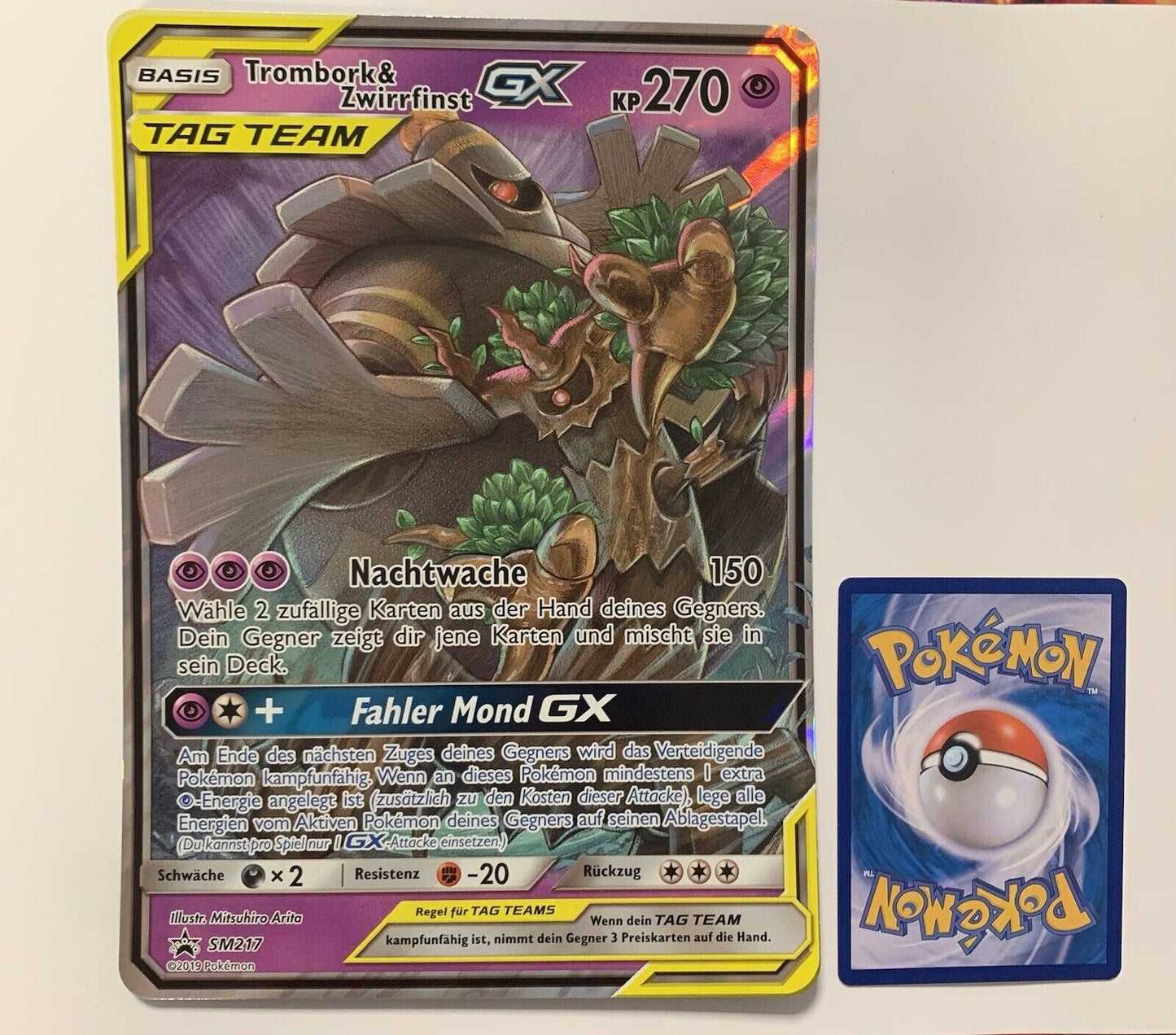 Pokemon Karte GX Tag Team XXL Promo Trombork & Zwirrfinst SM217 Deutschland