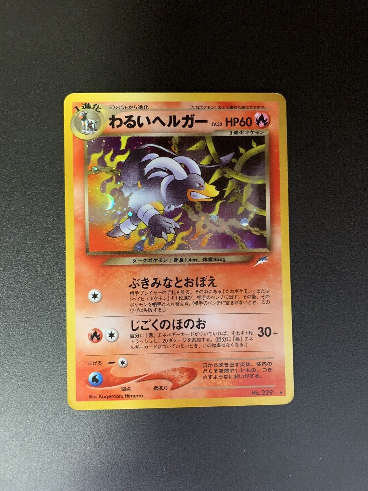 Pokemon Karte Holo Dunkles Hundemon No.229 Japanisch