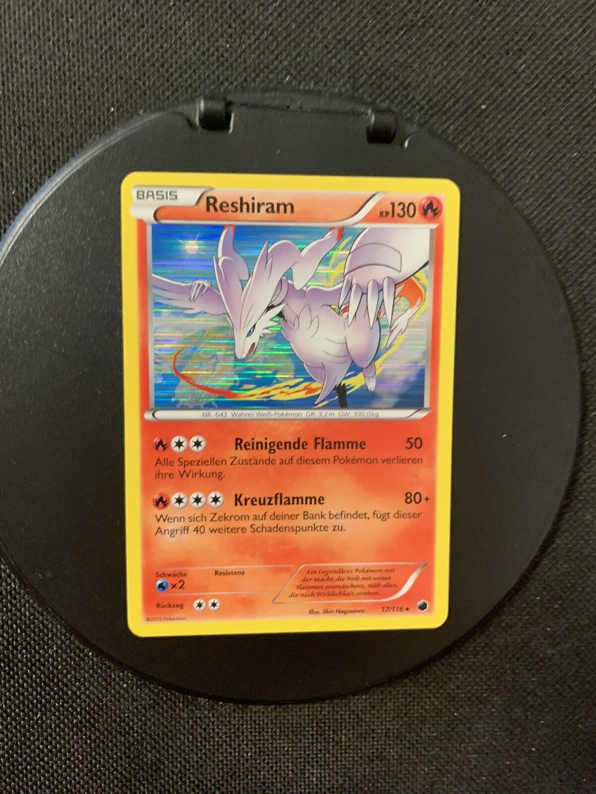 Pokemon Karte Holo Reshiram 17/116 Deutsch