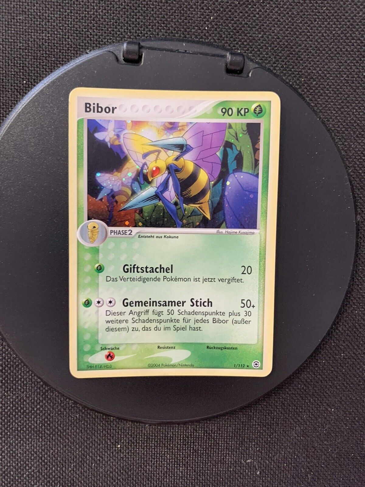 Pokemon Karte Holo Bibor 1/112 Deutsch