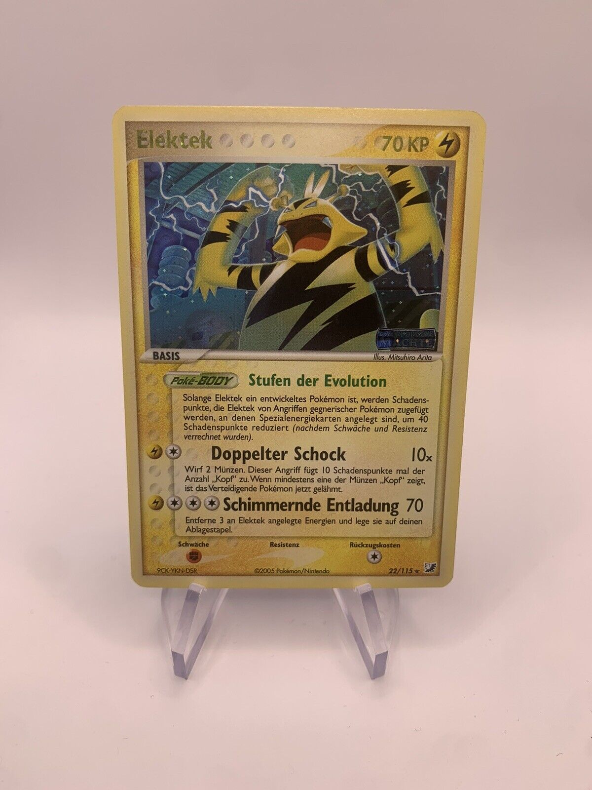 Pokemon Karte Holo Elektek 22/115 Deutsch