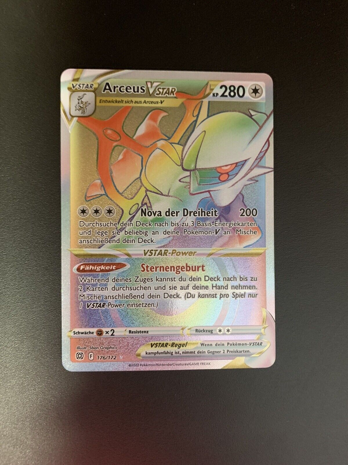 Pokemon Karte Vstar Rainbow Arceus 176/172 Deutsch