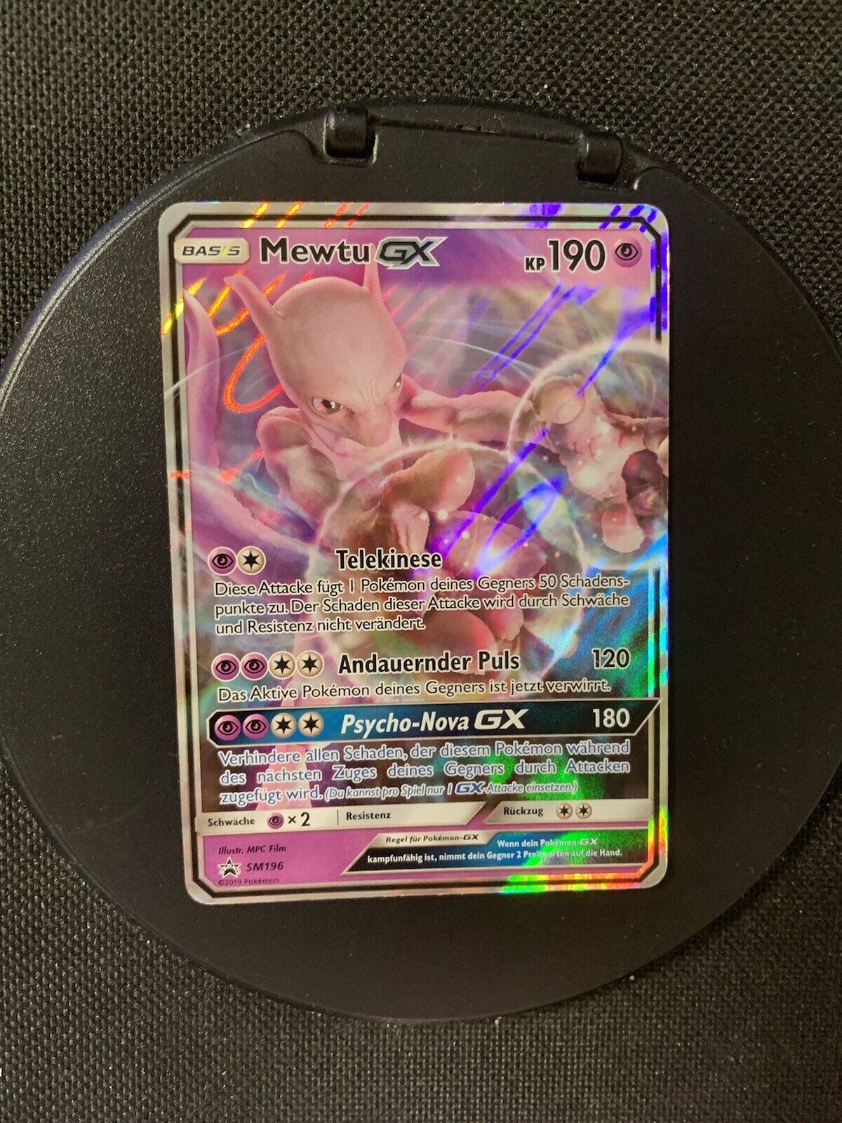 Pokemon Karte GX Promo Mewtu SM196 Deutsch