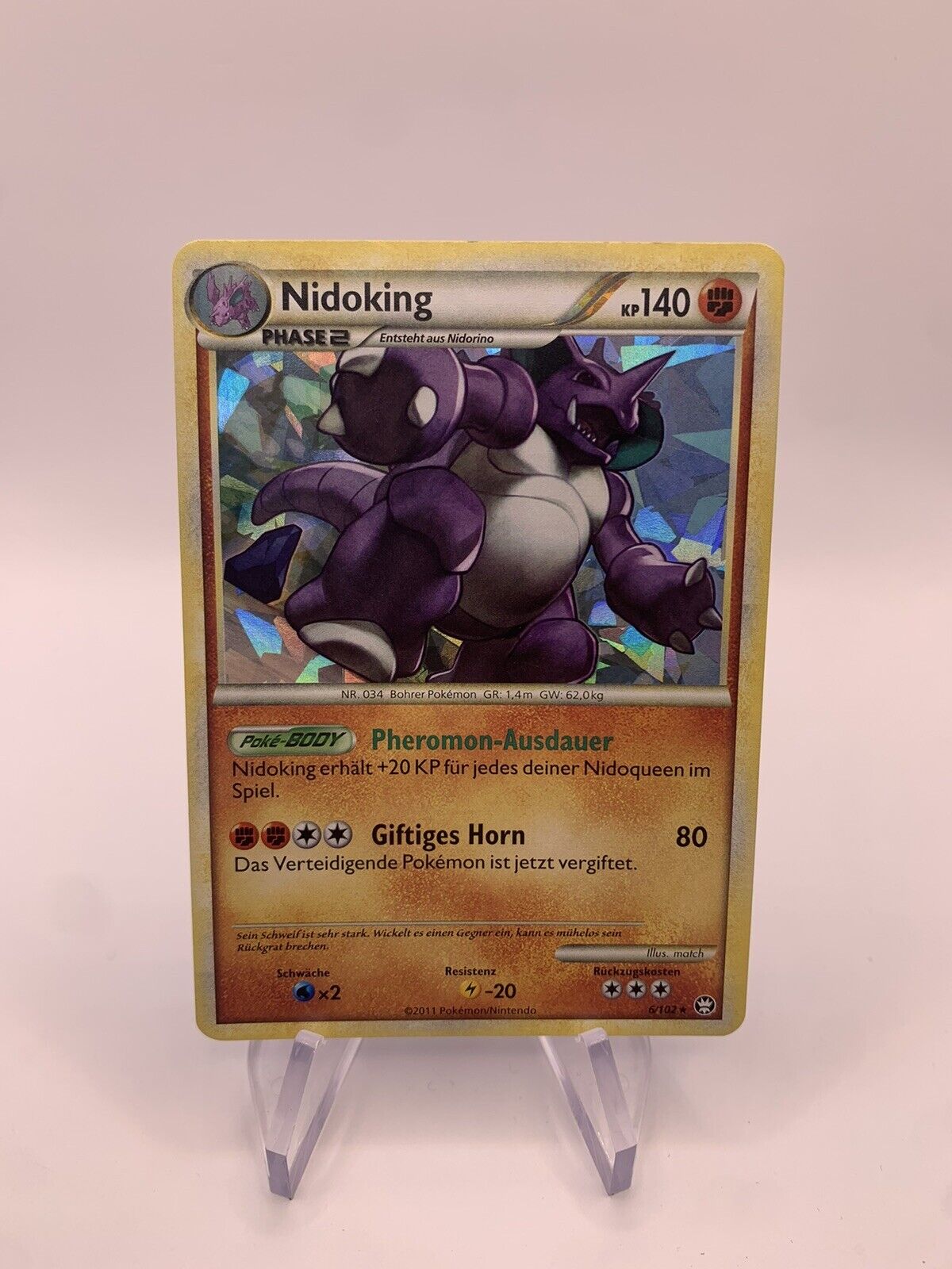 Pokemon Card Shatter Holo Nidoking 6102 German