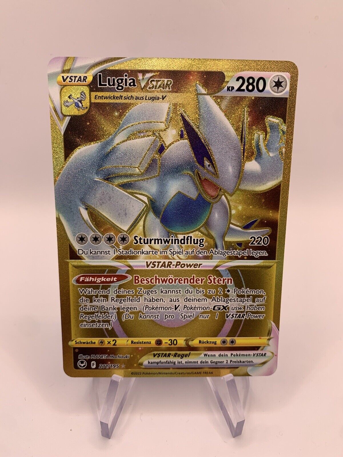 Pokemon Karte Vstar Gold Lugia 211/195 Deutsch