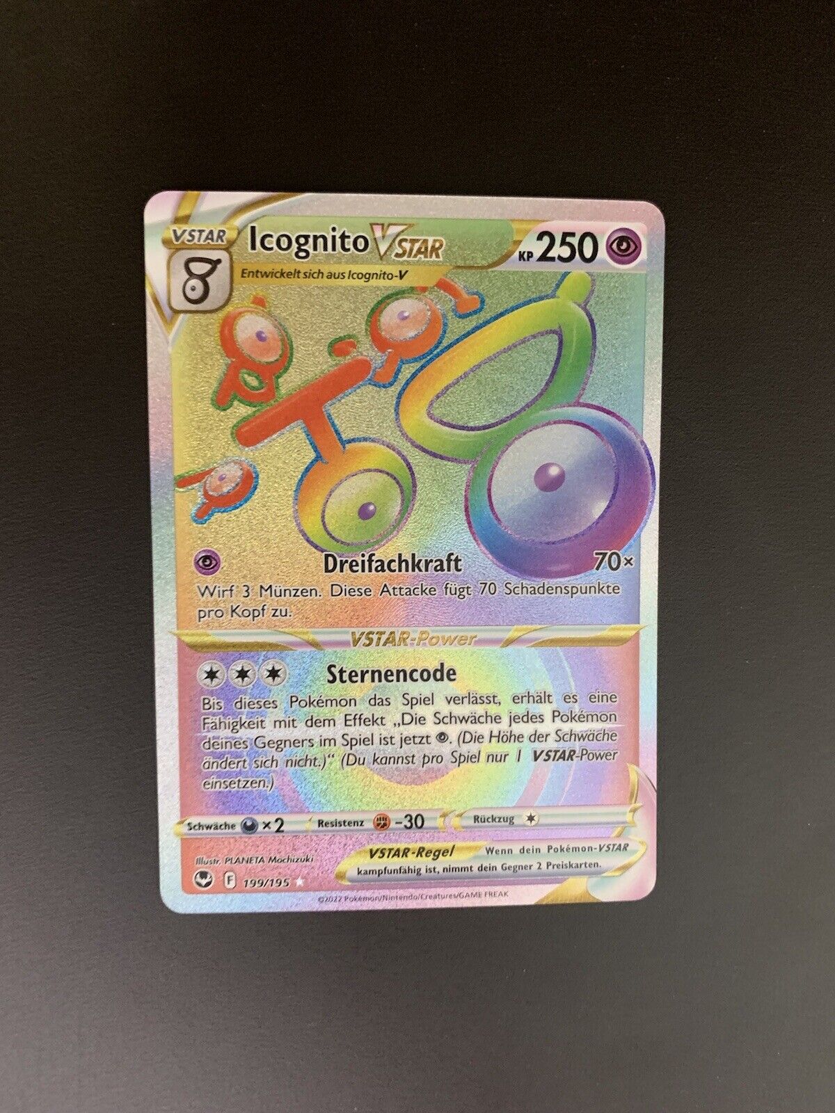 Pokemon Karte Vstar Rainbow Icognito 199/195 Deutsch