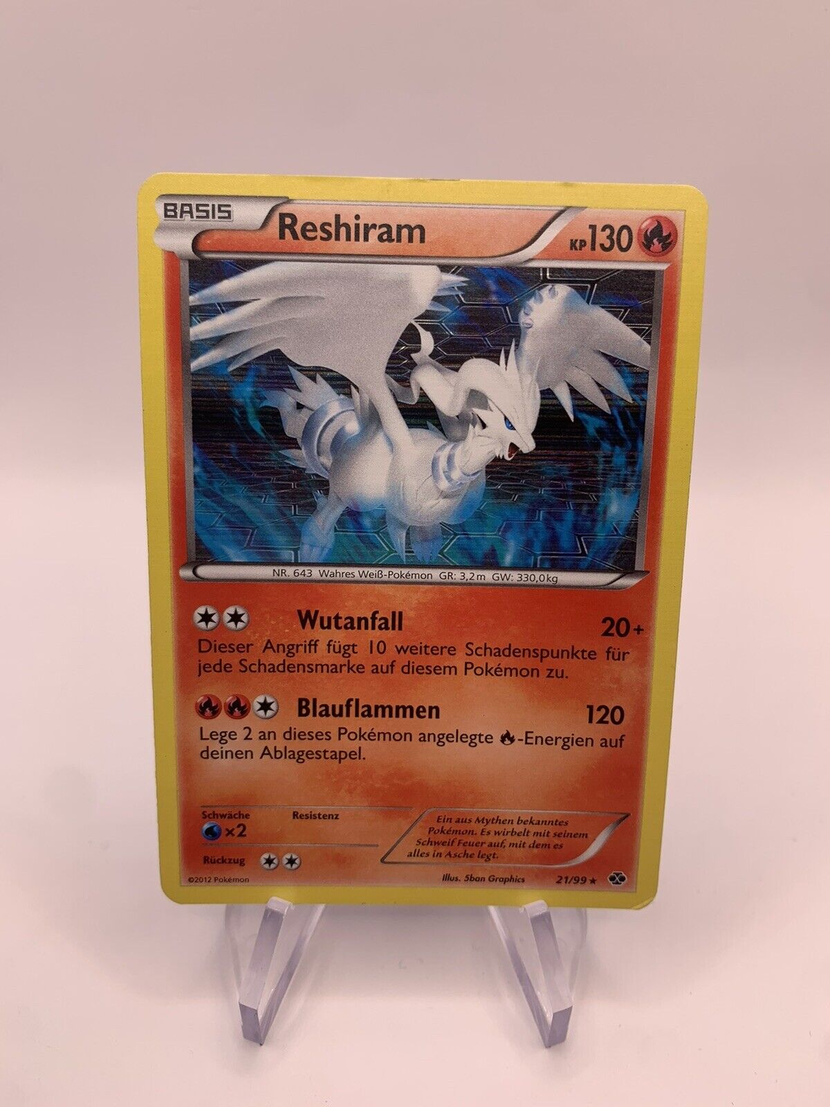 Pokemon Card Holo Reshiram 2199 German