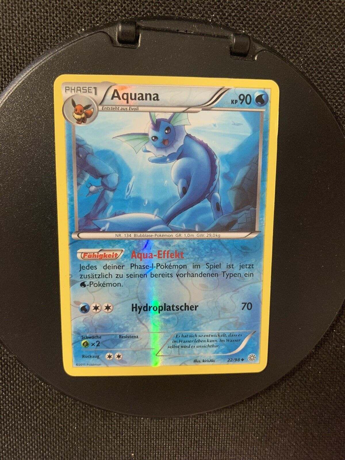 Pokemon Karte Reverse Aquana 22/98 Deutsch