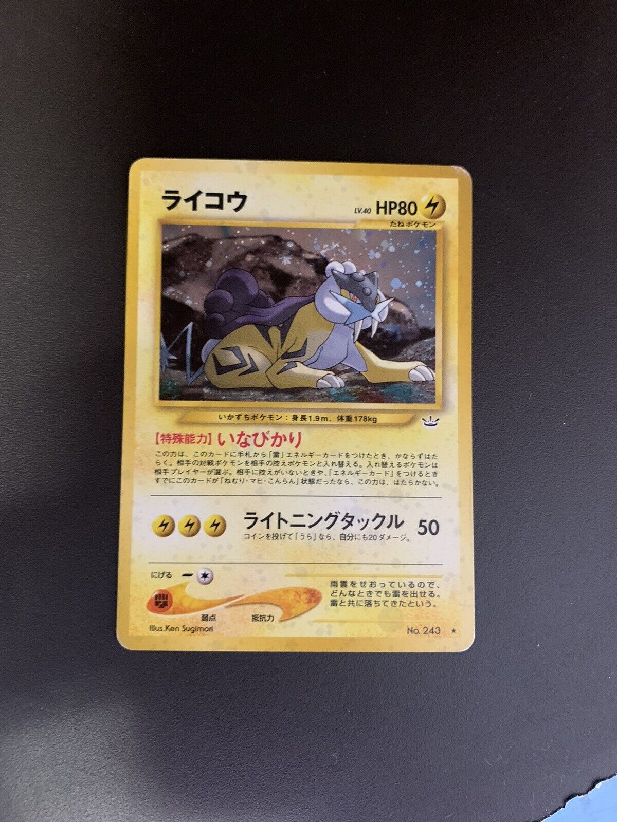 Pokemon Karte Holo Raikou No.243 Japanisch