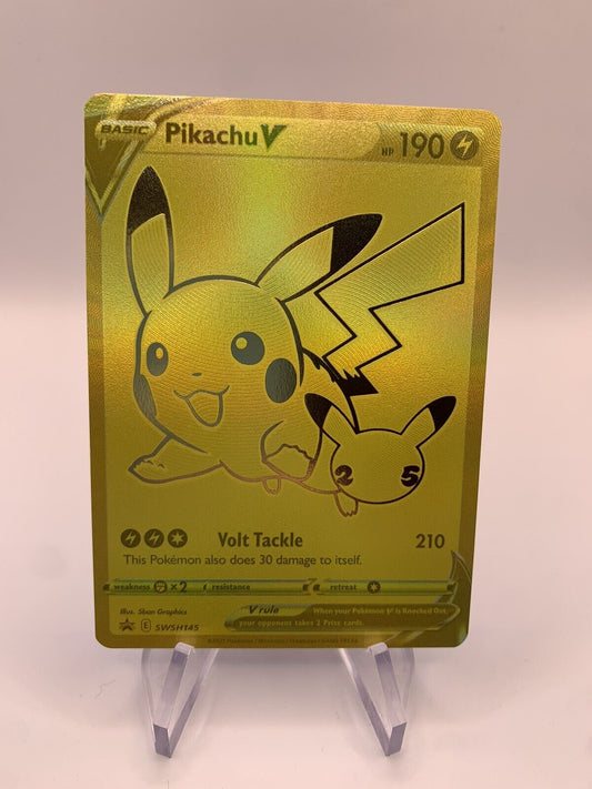 Pokemon Karte V Gold Promo Pikachu SWSH145 Englisch