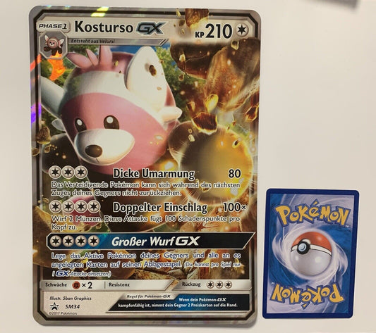 Pokemon Karte GX Promo XXL Kosturso SM34 Deutsch