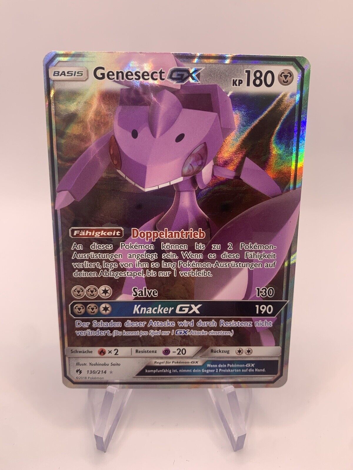 Pokemon Karte GX Genesect 130/214 Deutsch