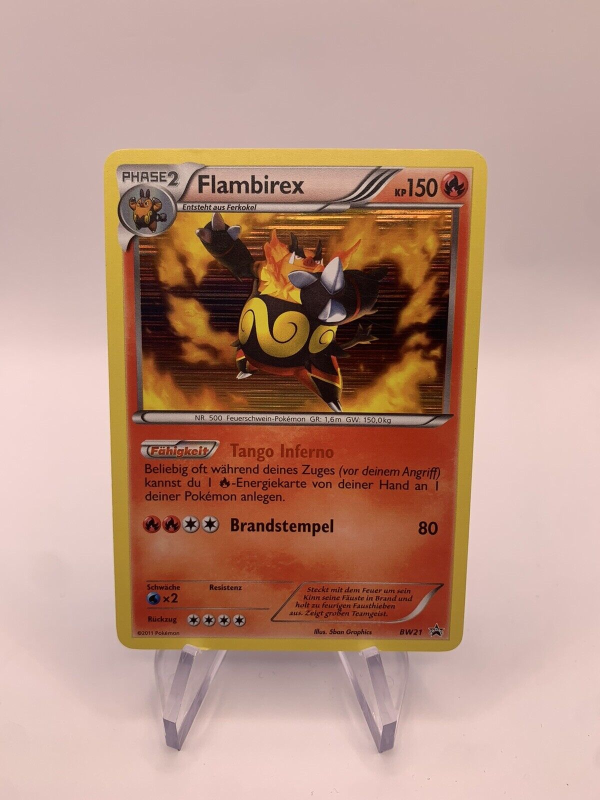 Pokemon Card Holo Flambirex 19114 German