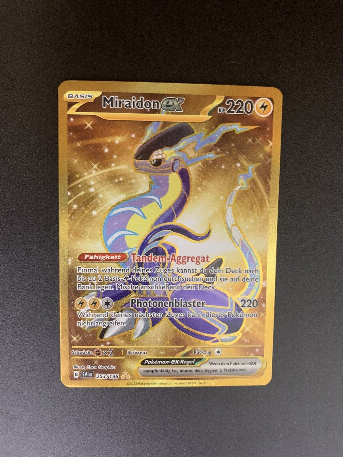 Pokemon Karte Ex Gold Miraidon 253/198 Deutsch