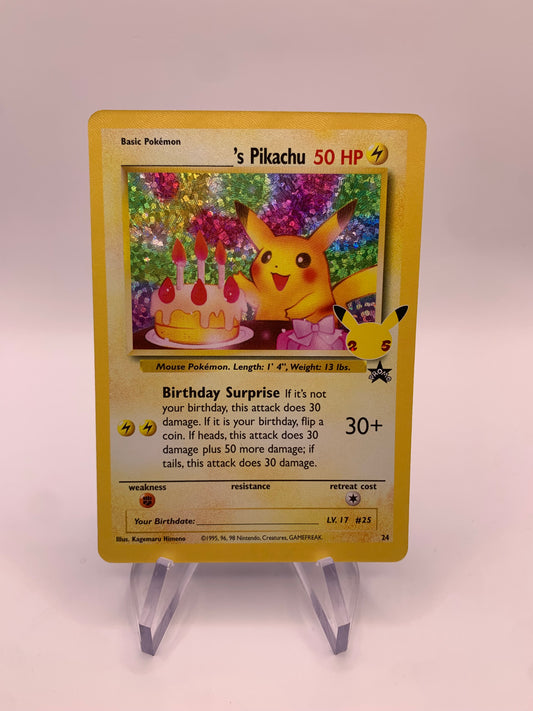 Pokemon Card Holo Promo Birthday Pikachu Promo 24 English