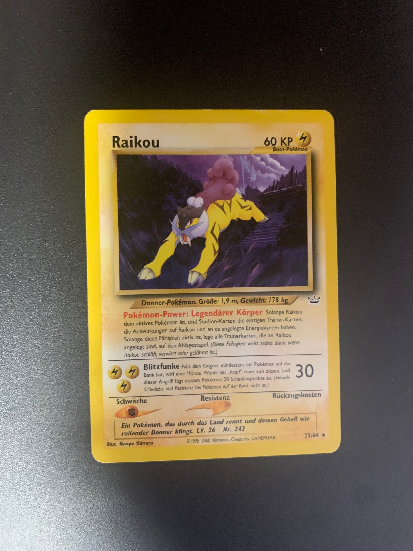 Pokemon Karte Raikou 22/64 Deutsch