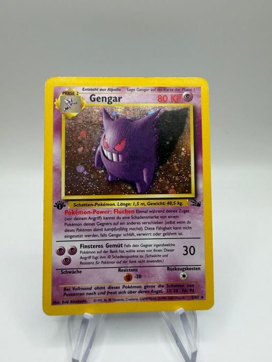 Pokemon Karte Holo 1.Edition Gengar 5/62 Deutsch