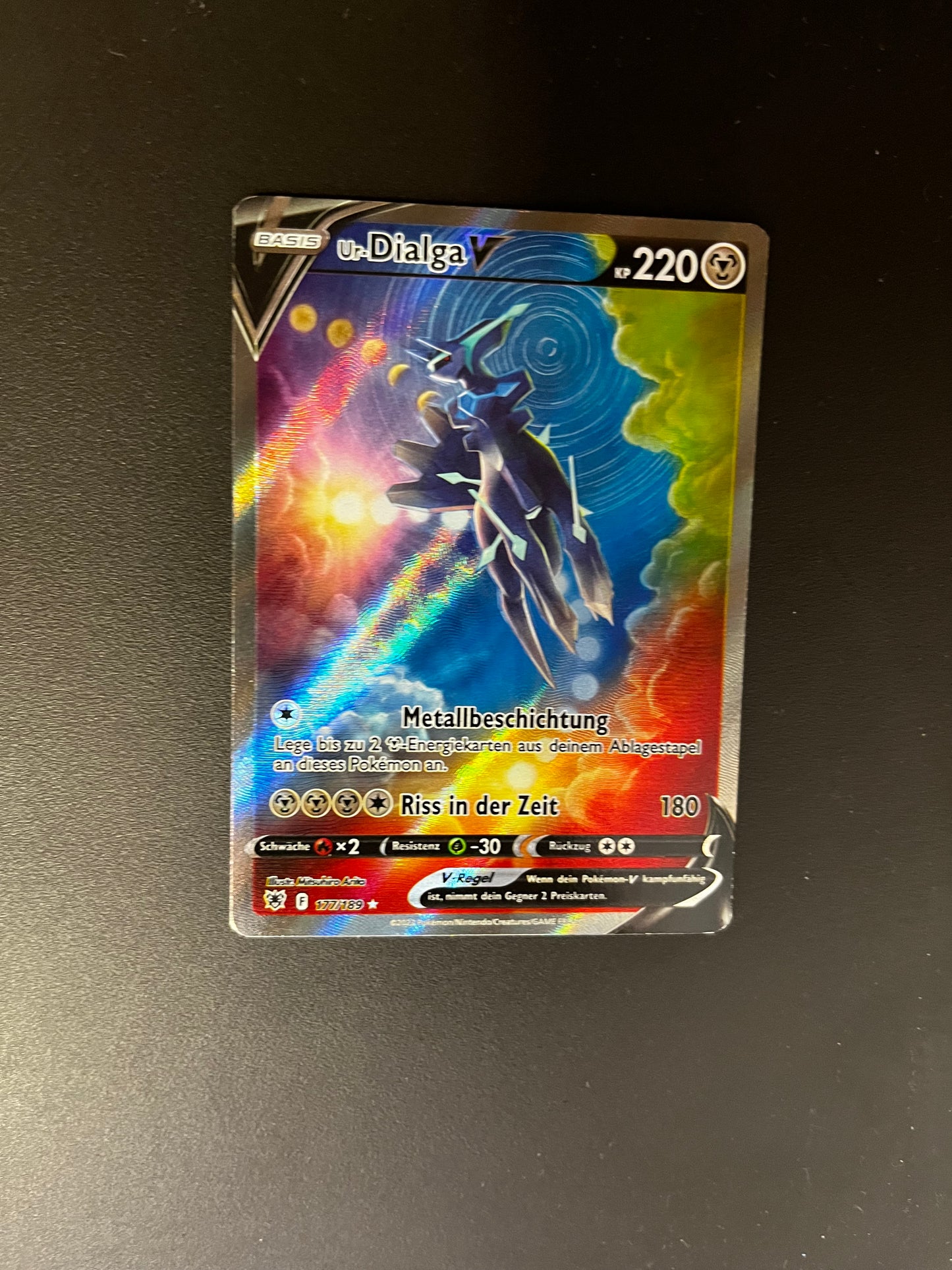 Pokemon Karte Alt-Art V Ur-Dialga 177/189 Deutsch