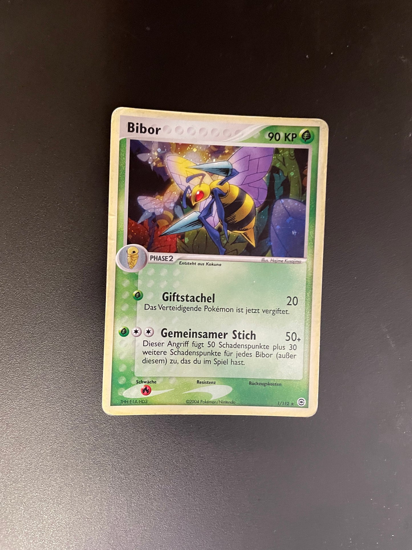 Pokemon Karte Holo Bibor 1/112 Deutsch