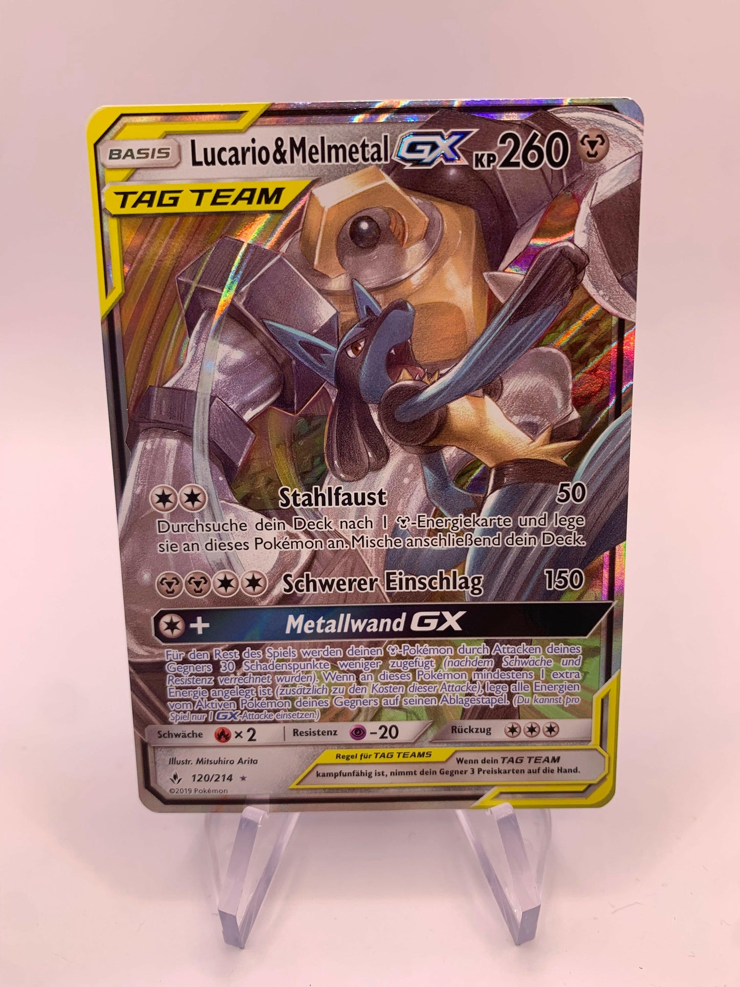 Pokémon Karte Tag Team GX Lucario&Melmetal 120/214 deutsch