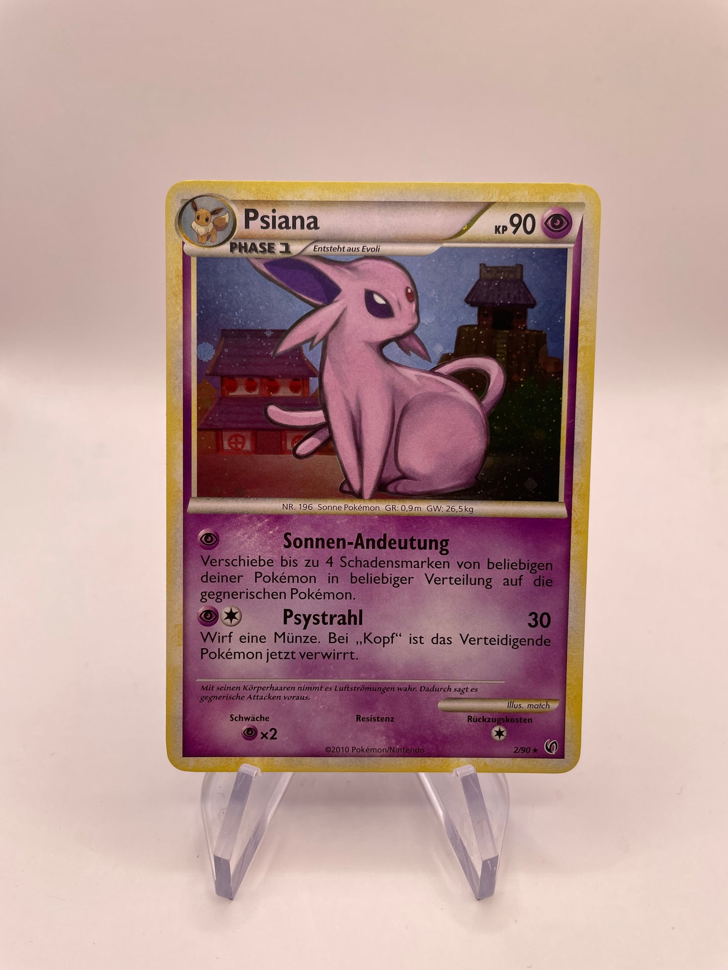 Pokemon Karte Holo Psiana 2/90 Deutsch