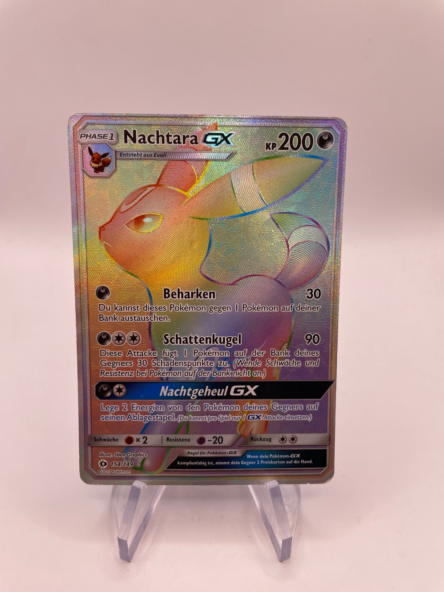 Pokemon Karte GX Rainbow Nachtara 154/149 Deutsch