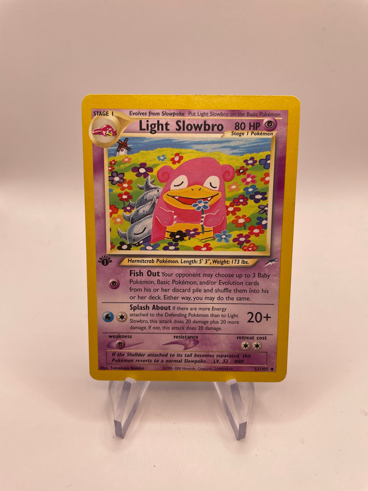 Pokemon Karte Neo Desteny 1.Edition Helles Lahmus 51/105 Englisch