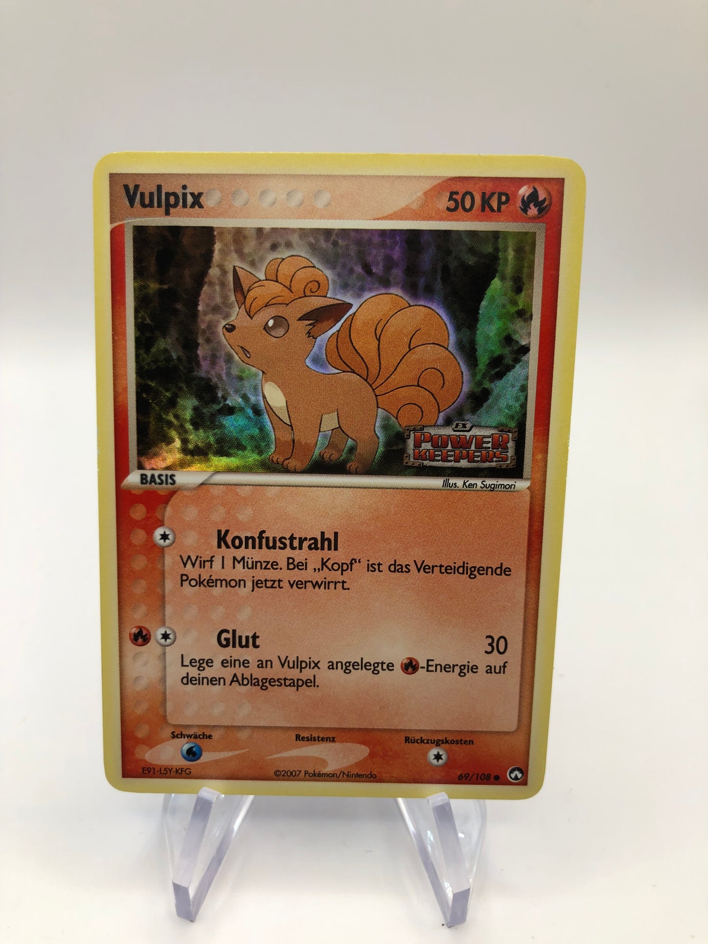 Pokemon Karte Revers Stamp Vulpix 69/108 Deutsch
