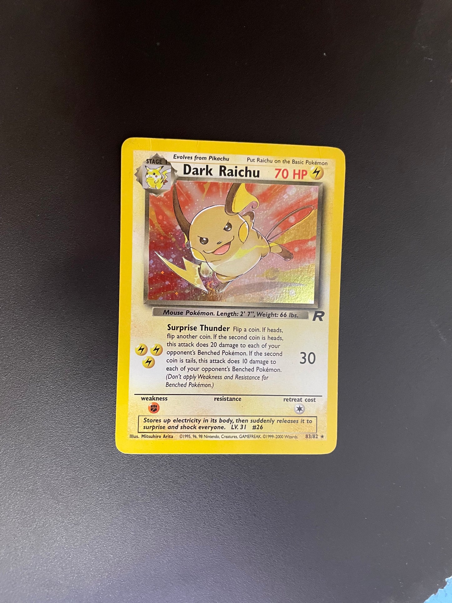 Pokemon Karte Holo Dunkles Raichu 83/82 Deutsch