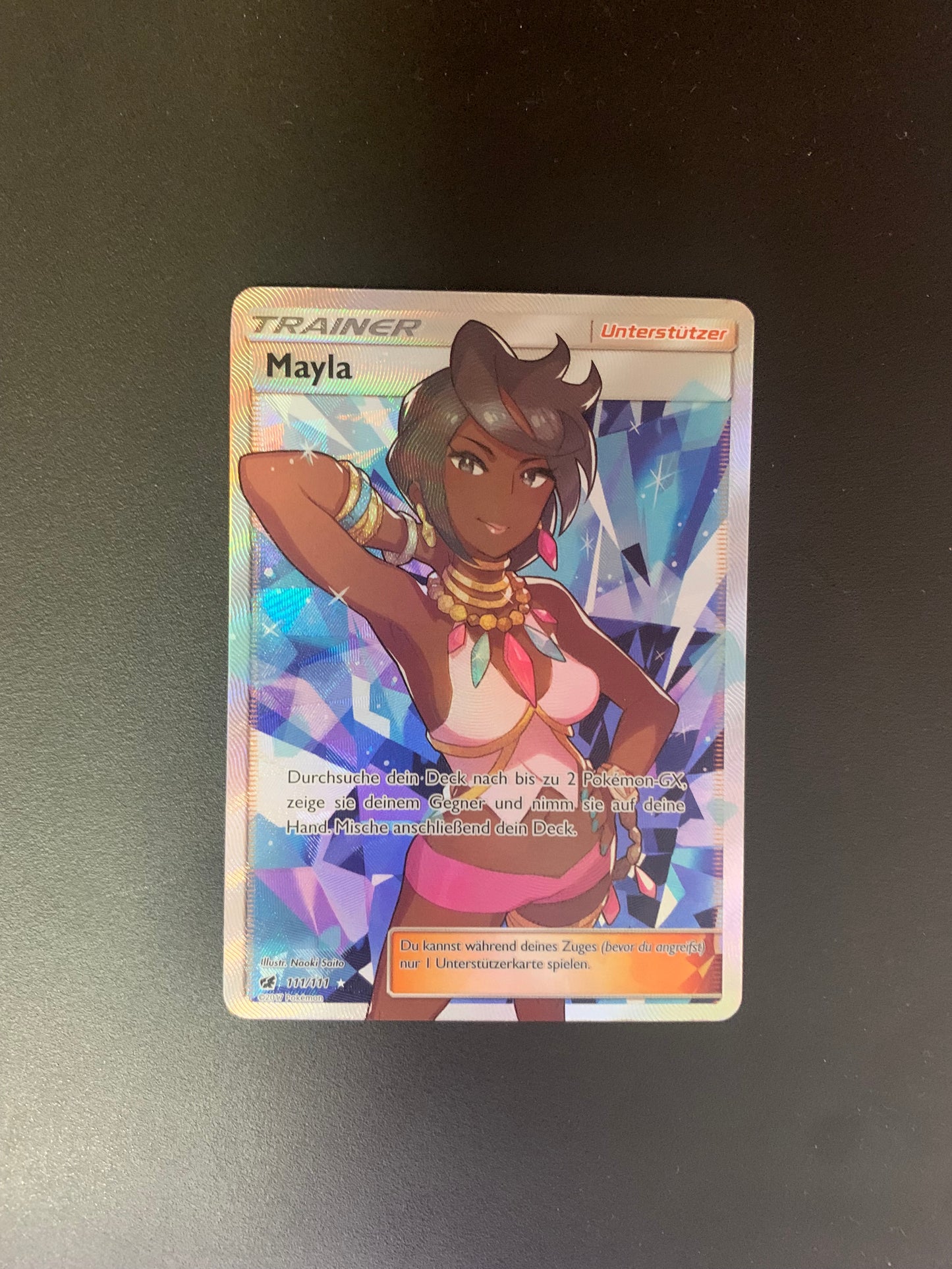 Pokemon Karte Trainer Fullart Mayla 111/111 Deutsch