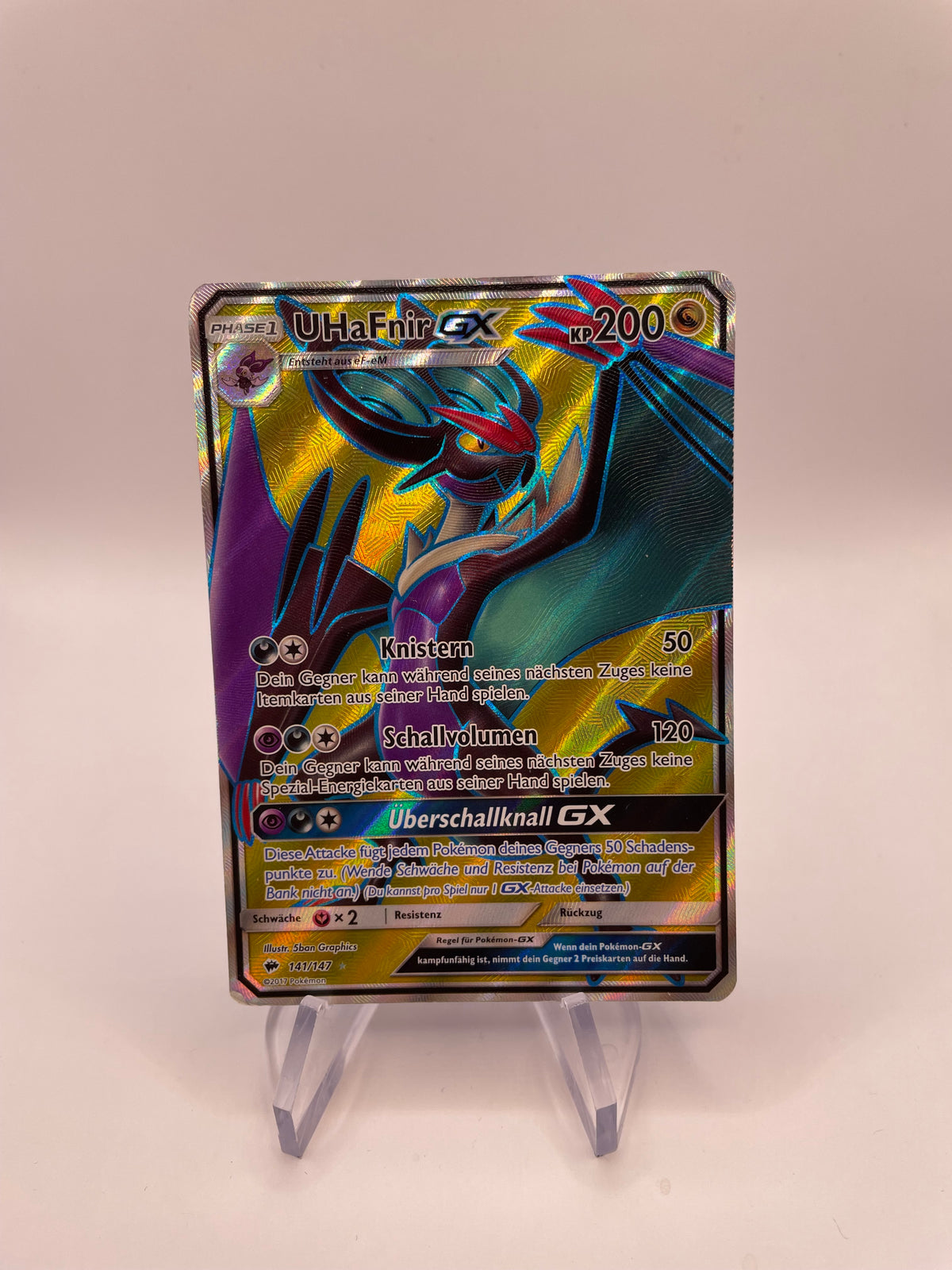 Pokemon Karte GX UhaFnir 141/147 Deutsch