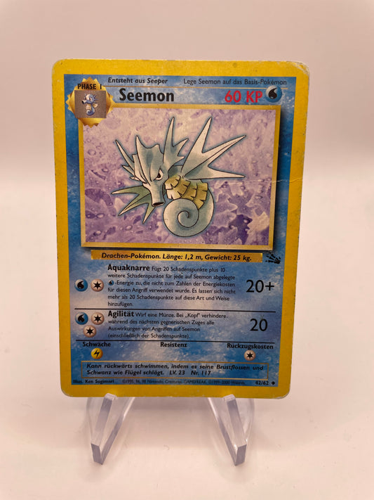 Pokemon Karte Fossil Seemon 42/62 Deutsch