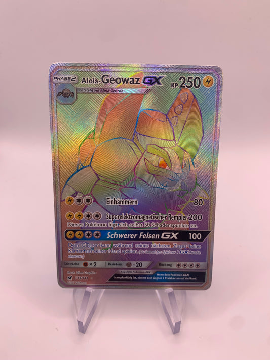 Pokemon Karte Gx Rainbow Alola Geowaz 113/111 Deutsch