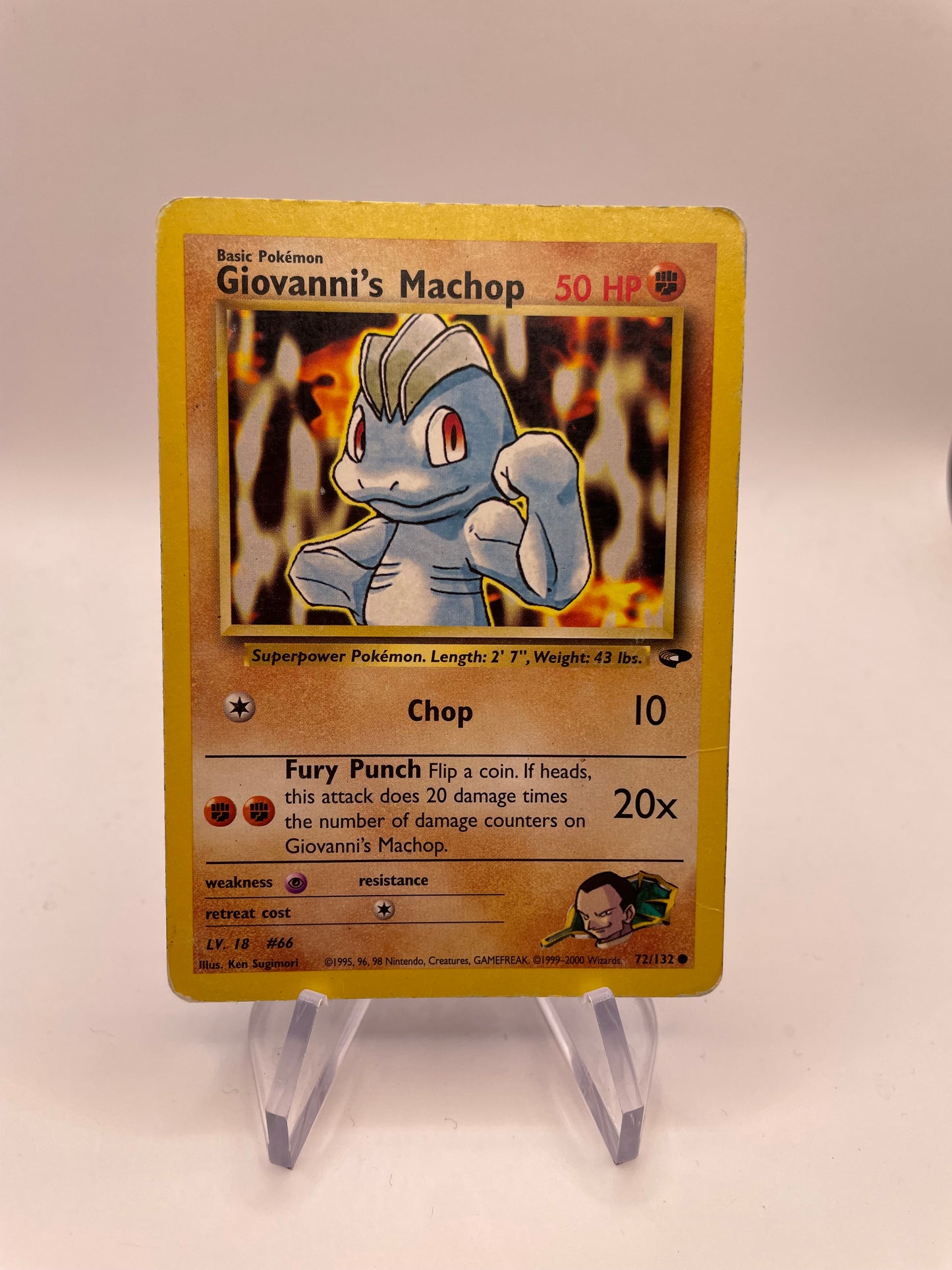 Pokemon Karte Gym Heros Giovanni‘s Machop 72/132 Englisch