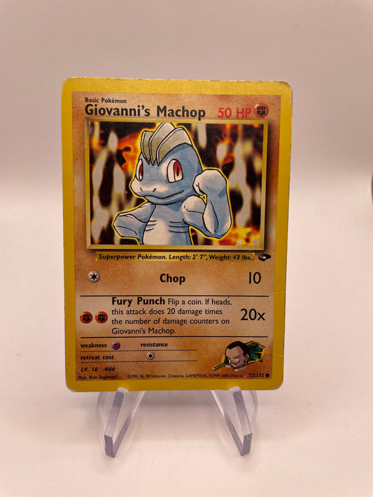 Pokemon Karte Gym Heros Giovanni‘s Machop 72/132 Englisch