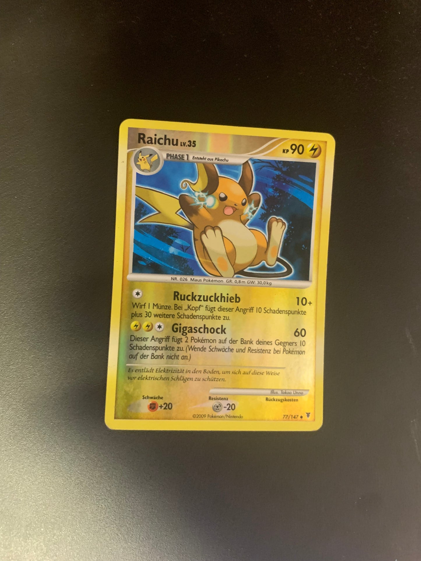 Pokemon Karte Revers Raichu 77/147 Deutsch