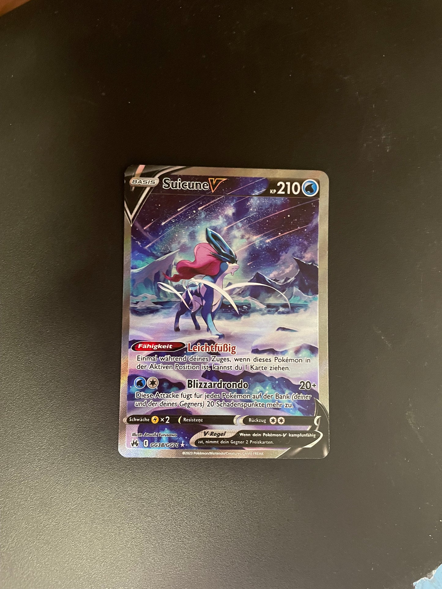 Pokemon Karte V Alt Art Suicune GG38/GG70 Deutsch
