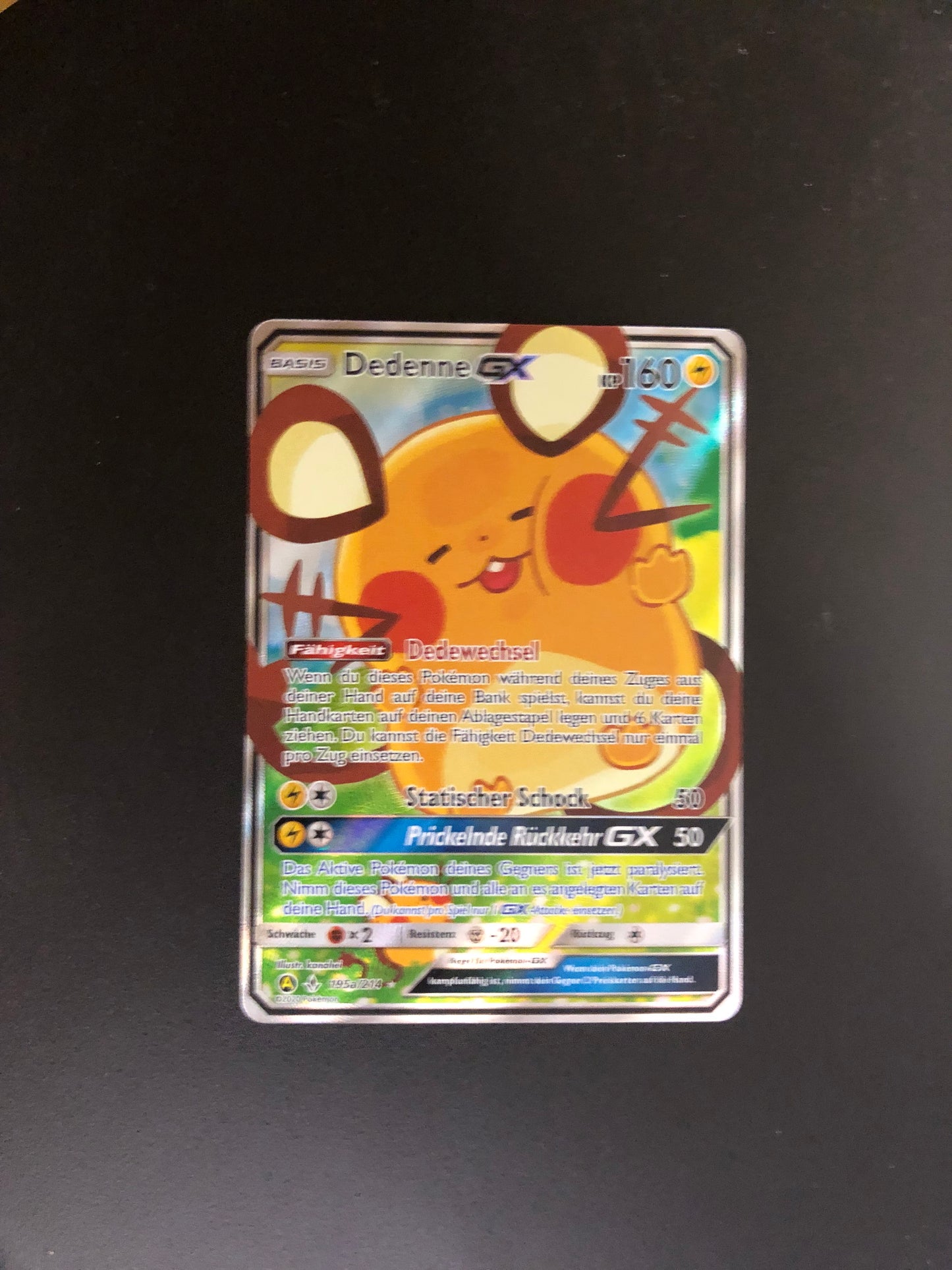 Pokemon Karte GX Dedenne 195a/214 Deutsch