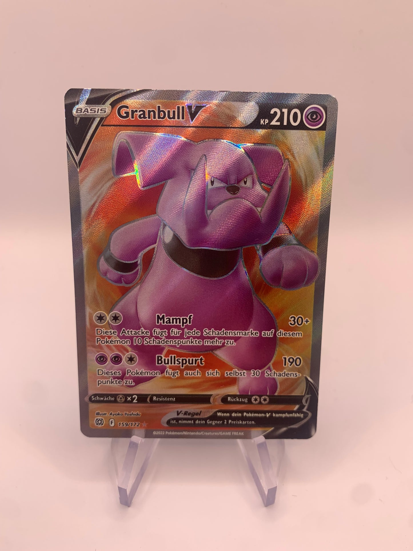 Pokemon Karte V Fullart Granbull 159/172 Deutsch